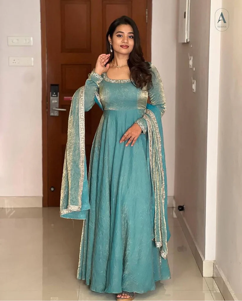 premium pure soft gold crush silk gown